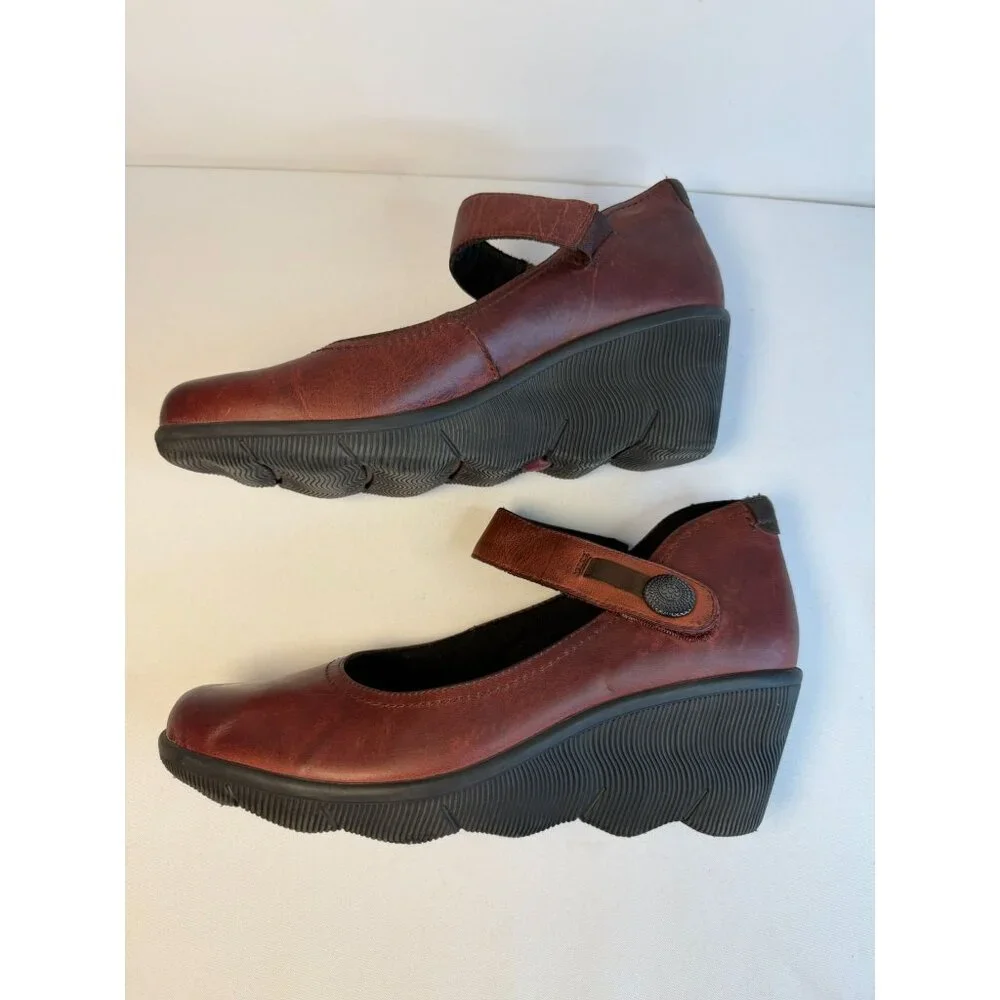 Cobb Hill Revhalo Women's Mary Jane Wedge Heel Size 9M Burgundy Cushion Shoes - Picture 7 of 12